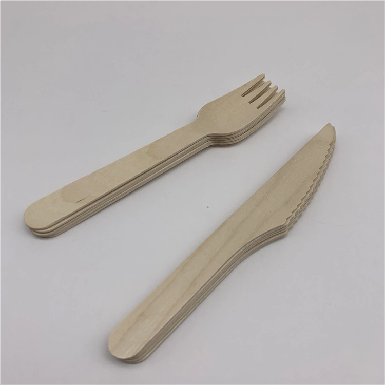 160mm Wooden Fork with Individual Kraft Bag Package