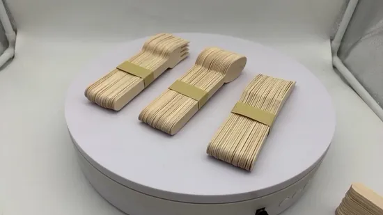 Disposable Bagasse Round Plates with 6" Bamboo Fork